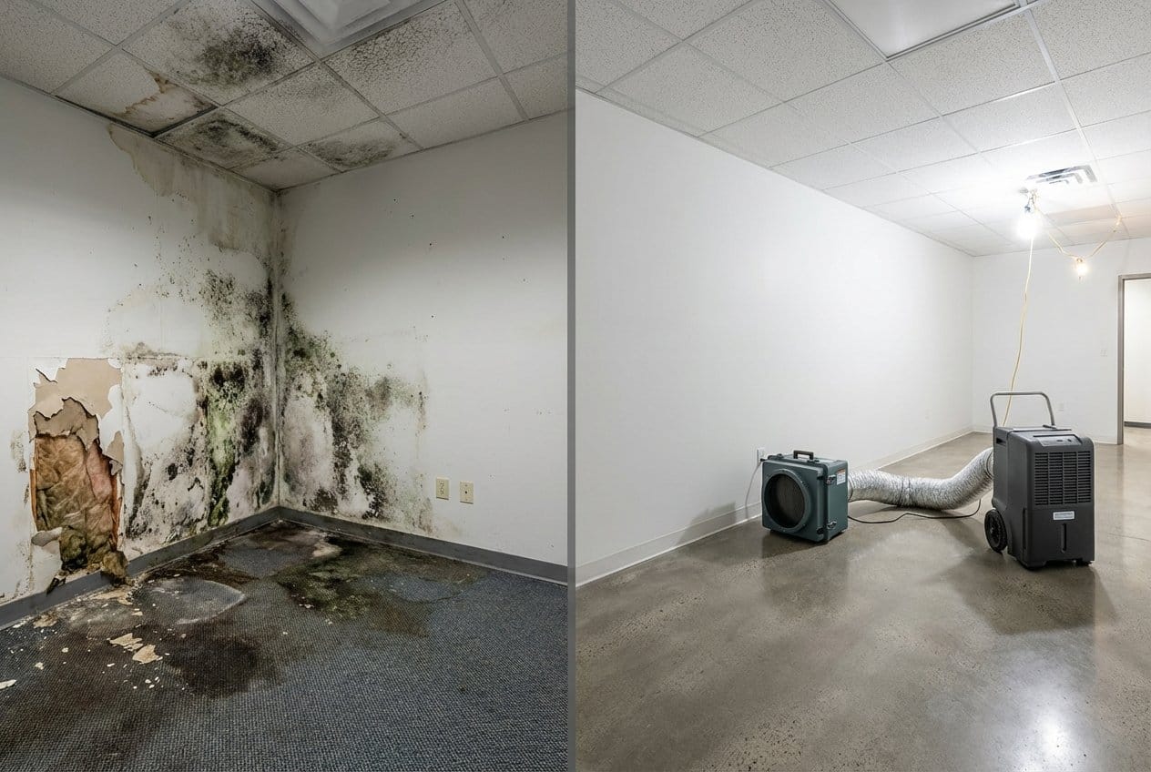 Mold Testing & Lab Reporting restoration β commercial office space of Tudor home in Bergenfield, NJ